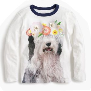 NEW crewcuts dog with flower crown Long sleeve
